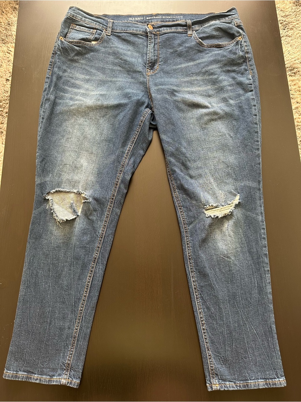 Old Navy Skinny Jeans in Blue with Knee Distress